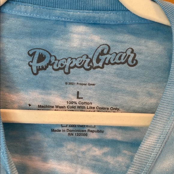 Tie Dye Blue Skater Girl Anime Graphic Tee Proper Gnar - Picture 4 of 6